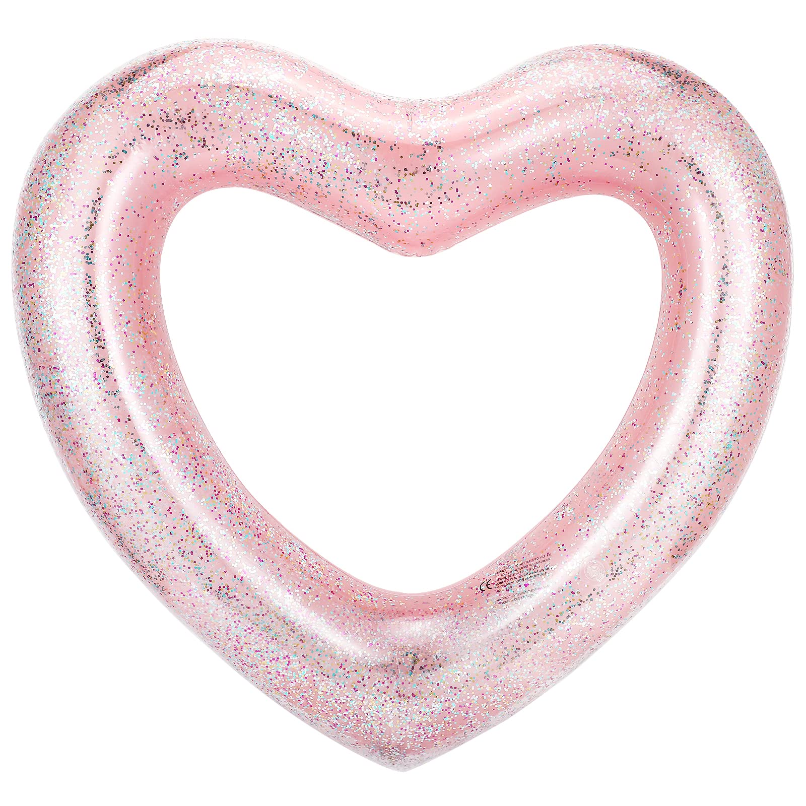 HeySplash Pool Inflatables, Heart Shaped Inflatable Pool Toys Rubber Ring, Large Swim Tube Rings, Glitter Wedding Bride Decoration, Swimming Pool Floats for Beach Lake Party Lounge Toy for Adults — image 1
