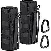 bvya 2 Pack Sports Water Bottle Pouches， Tactical Molle Water Bottle Holder Pouch, Drawstring Top Closure Sports Water Bottle Pouch Carrier