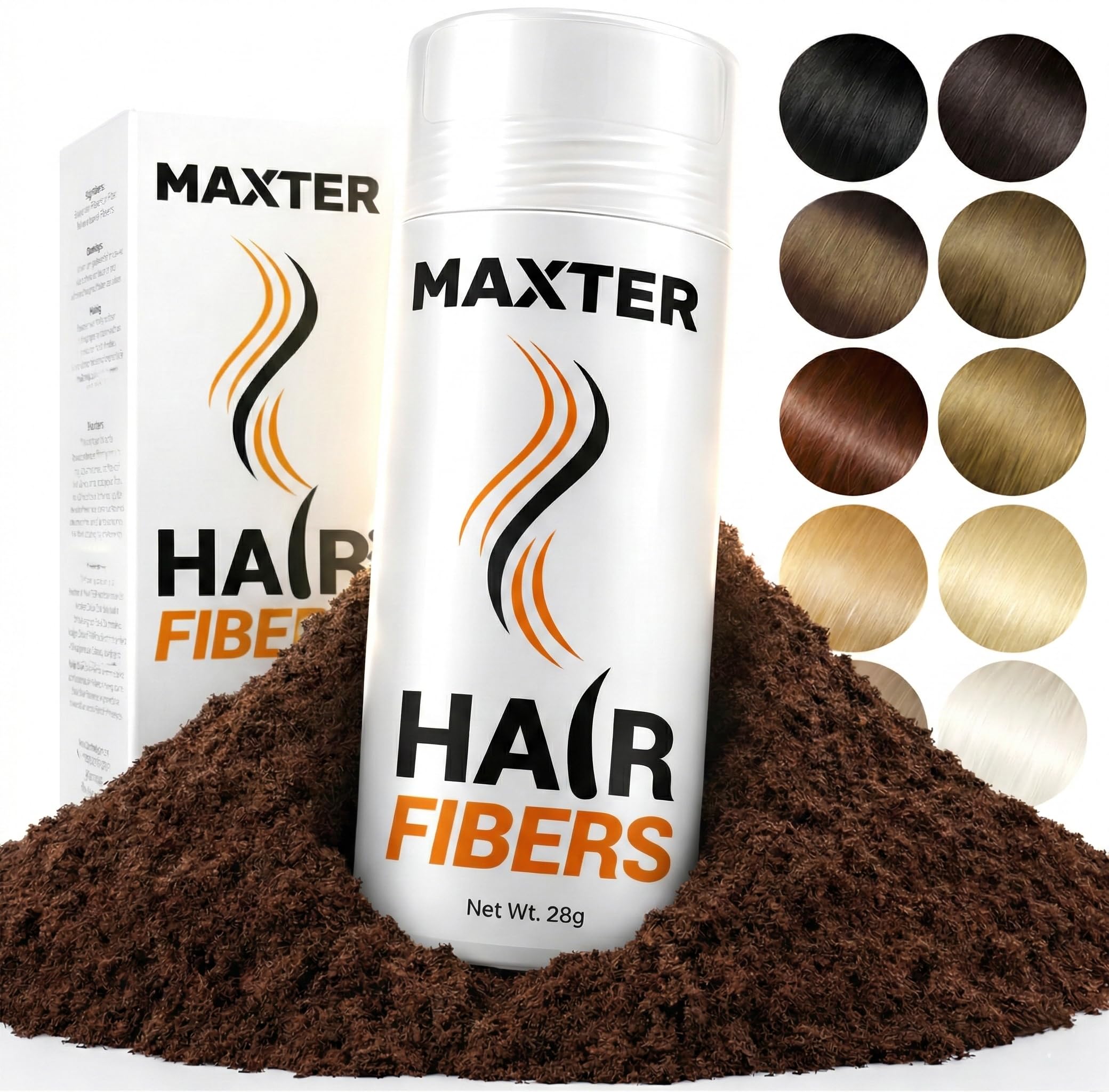 Maxter HAIR FIBRES Auburn - Hair Powder Men and Women to Conceal Hair Loss - Microfibre for Added Density and Volume