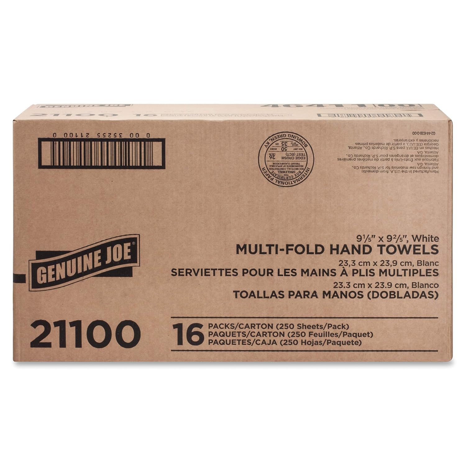 Genuine Joe GJO21100 Multifold Towels, 9.5" x 9.10", pack of 16: Industrial & Scientific