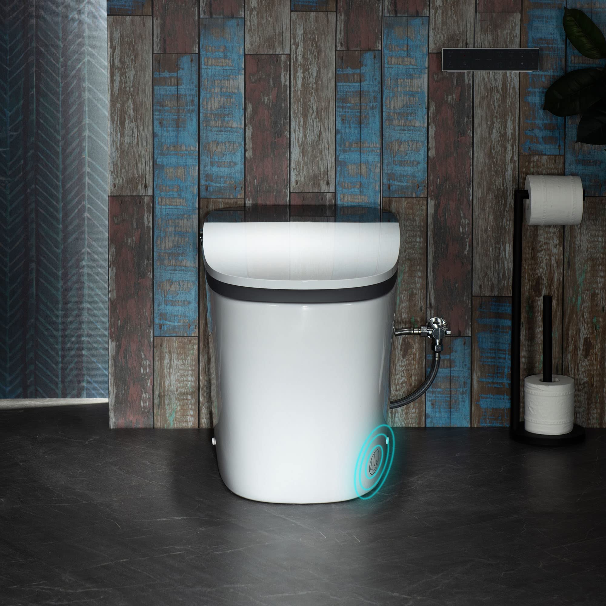 Photo 1 of WOODBRIDGE Smart Bidet Toilet,1.28 GPF Dual Flush, Auto Open & Close, Auto Flush, Foot Sensor, 1000 Gram MaP Flushing Score, Heated Seat, ADA Chair Height Design and Cleaning Foam Dispenser