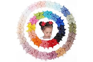 JOYOYO 60Pcs Baby Bows Alligator Hair Clips in 30 Pastel Colors, Barrettes and Bows for Baby Girls,Toddlers,Kids