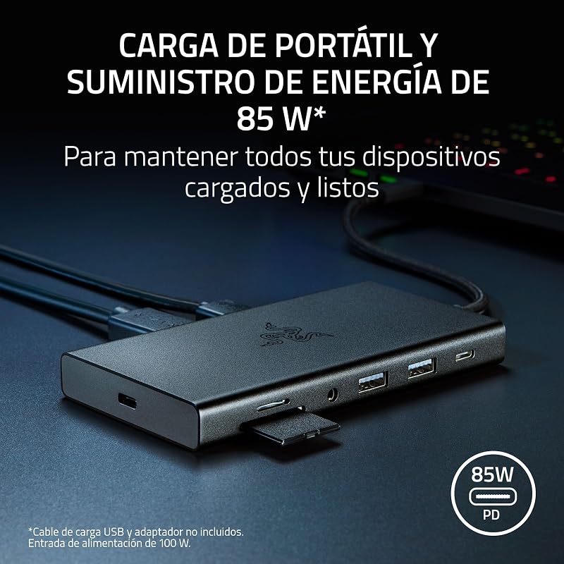USB-C Dock - 11 Puertos con HDMI, Gigabit Ethernet, Puerto de Audio de 3,5 mm, USB-A y -C, Compatible con Windows y Mac (Salida de Pantalla con 4K, Sonido Envolvente 7.1) Mercury