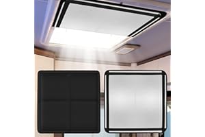 RV MURTS Reversible Magnetic Skylight Cover, 16" x 16" Camper Shades for Shower Roof Vents, Foldable Window Blackout Blinds for Travel Trailer Bathroom, Insulation for Sunroof Save Energy.