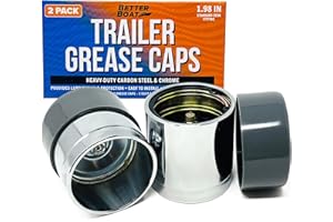 BETTER BOAT Boat Trailer Bearing Dust Cap, 1.98 Inch Grease Cap Covers for Hubs & Axles, Wheel Bearing Protectors, 2 Pack, Lube Covers for Trailer Bearings 2 Inch Size