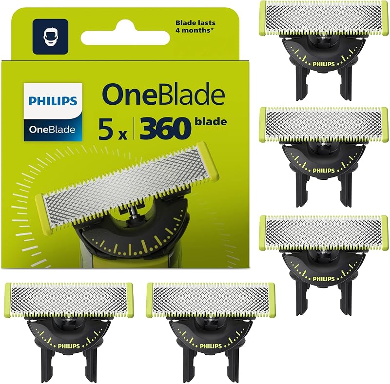 OneBlade Original 360 cuchillas, compatibles con todos los mangos OneBlade y Pro, 5 unidades (modelo QP450/50)