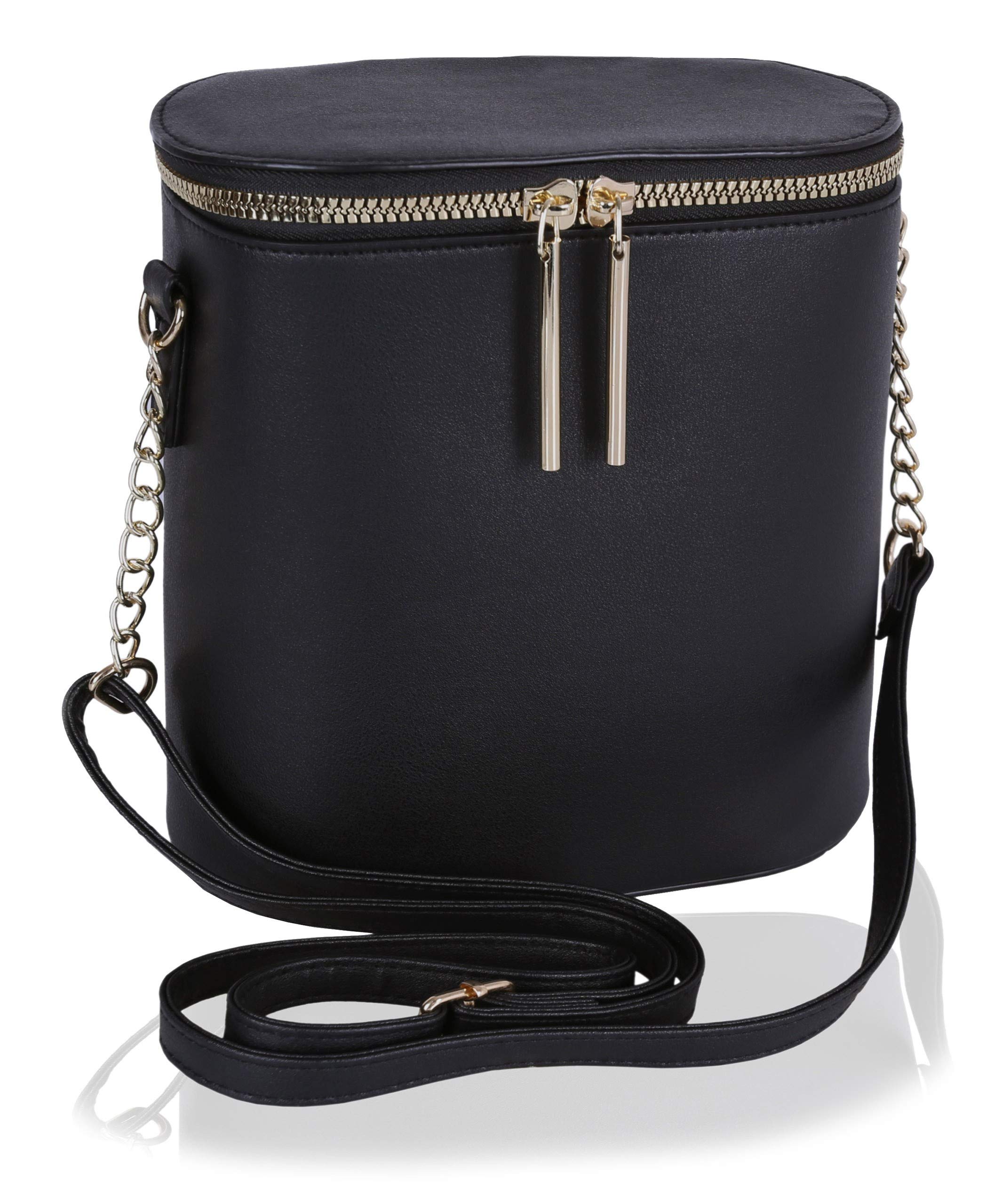 sarcia.eu Black, Padded Faux Leather Shoulder Bag For Ladies One Size