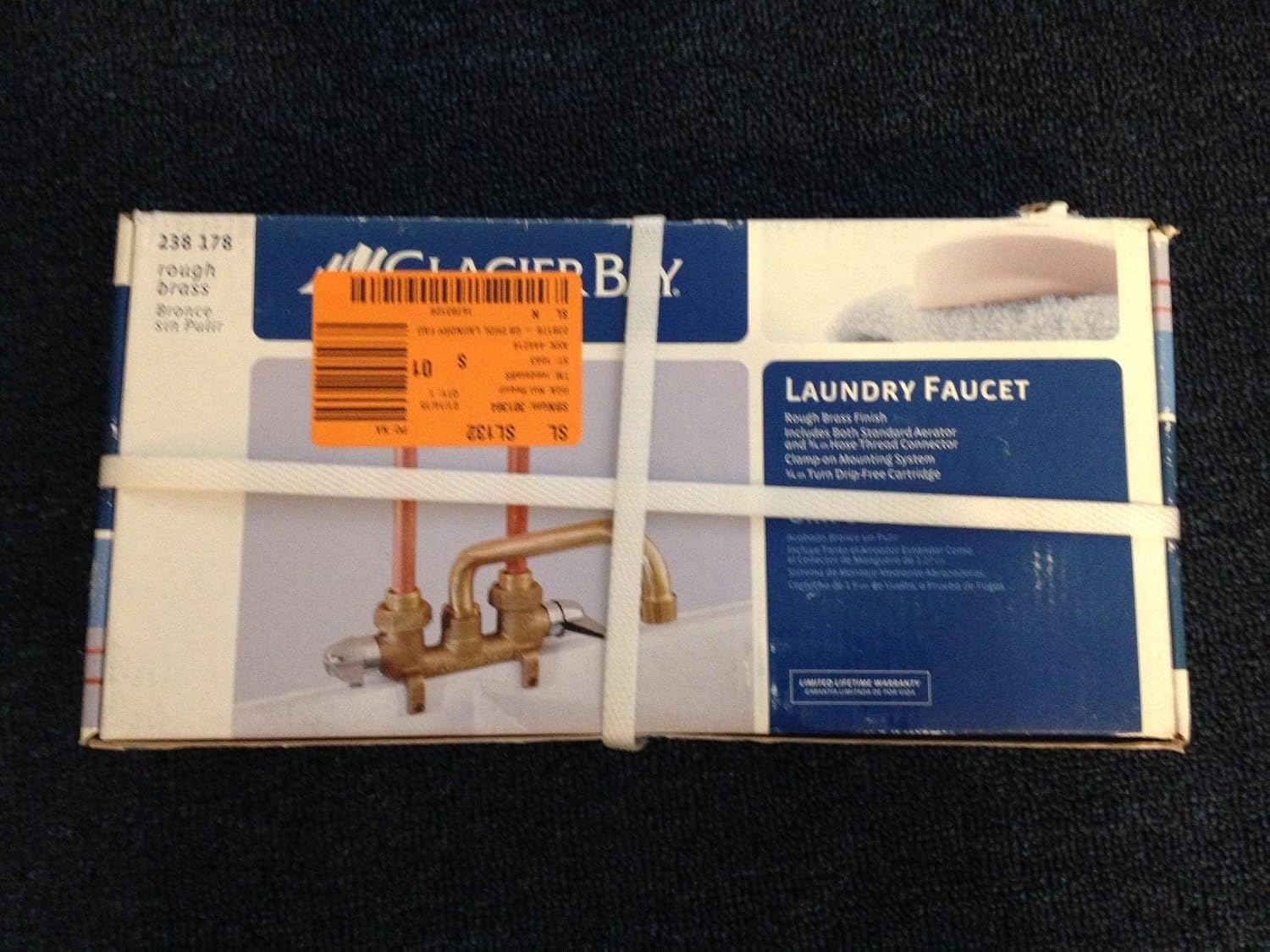 Glacier Bay 2handle Laundry Faucet in Rough Brass Utility Sink