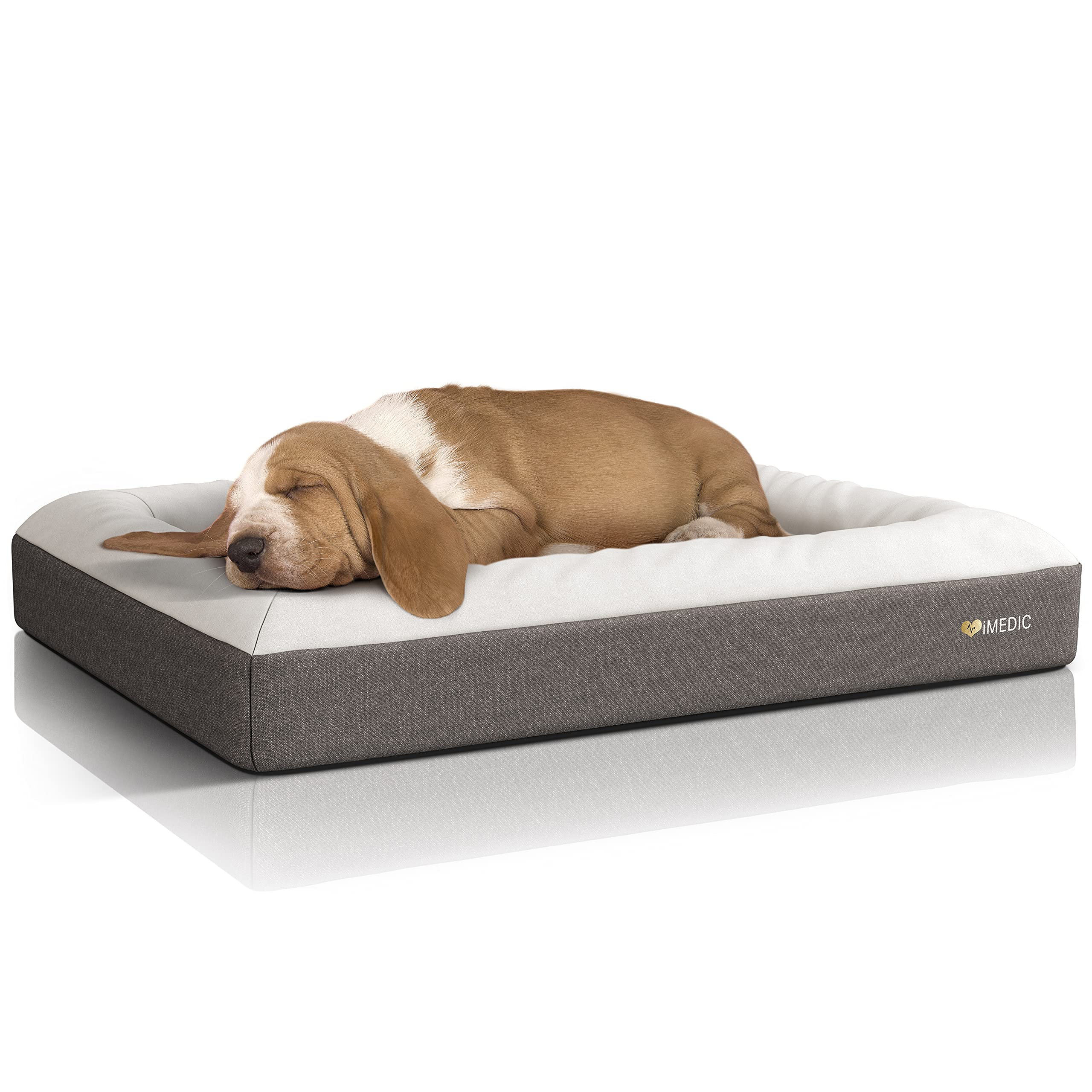 iMedic Premium Memory Foam Dog Bed - Orthopaedic Dog Bed - Waterproof & Washable - Medium Size (10-27kgs) - 84x64cm