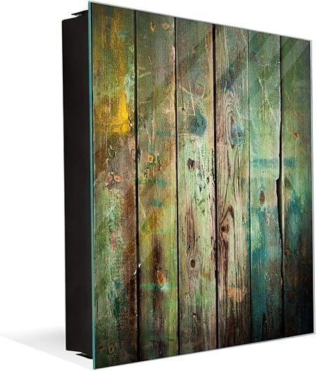 Armario decorativo para llaves con tablero de cristal blanco K10A: Amazon.es: Hogar