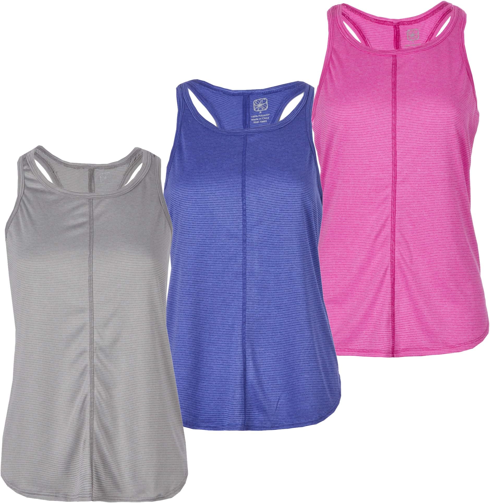 Womens Ladies Tank Top Sports Vest Sleeveless Top Tee Cool Dry Moisture Wicking Racer Back Stretch Athletic Fitness Active