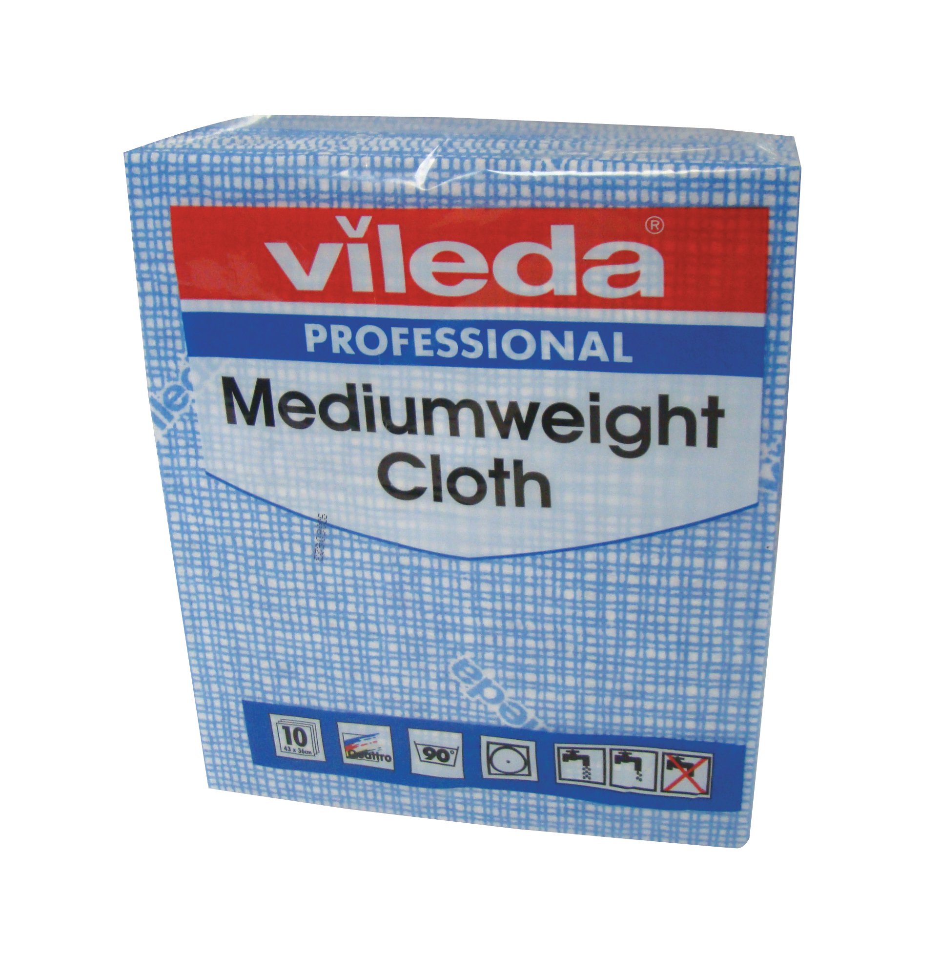 Vileda 106399 Medium Weight Cloth, Blue (Pack of 10)