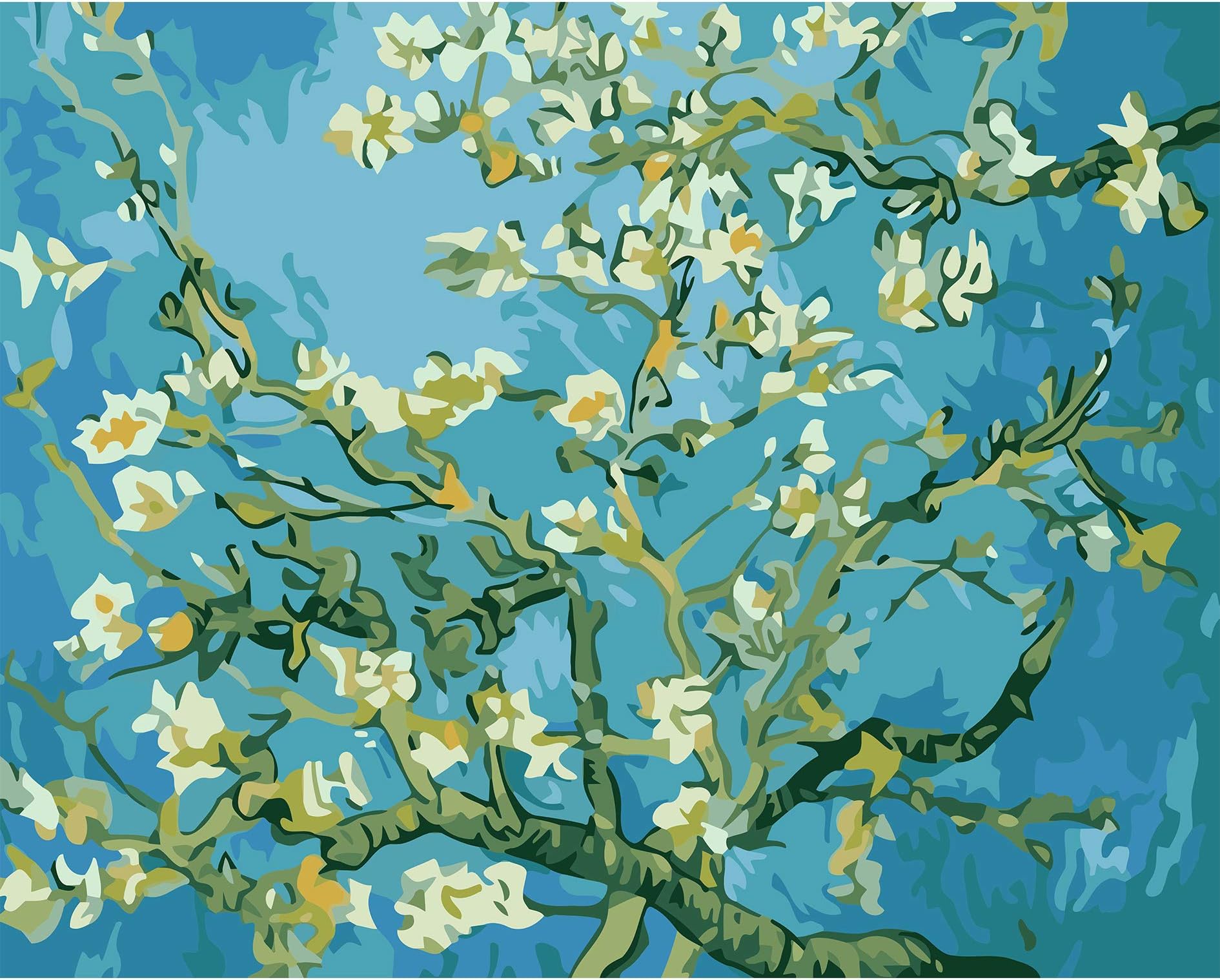 CHARMDI Paint By Number Kits ,Diy Oil Painting Canvas Painting by Numbers  For Kids, Adults ,Students,Beginner,Arts Craft For Home Wall Decor Gift 16X20 Inch ( Flowers)