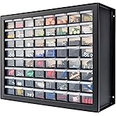 IRIS USA Bead Organizer Drawers, 64-Drawer, Screw Tool Electronics Hardware Nuts and Bolts Plastic Garage Storage Cabinet Bin, Stackable Craft Supply Building Bricks Sorter Teacher Tool Box, Black