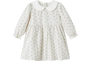 pureborn Baby Toddler Girl Dress Short and Long Sleeve Cotton Playwear Dresses 0-6T