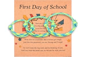 Leyung First Day of School Kindergarten Bracelet Set of 3, Father Mother Son Daughter Family Bracelets Back to School Gifts