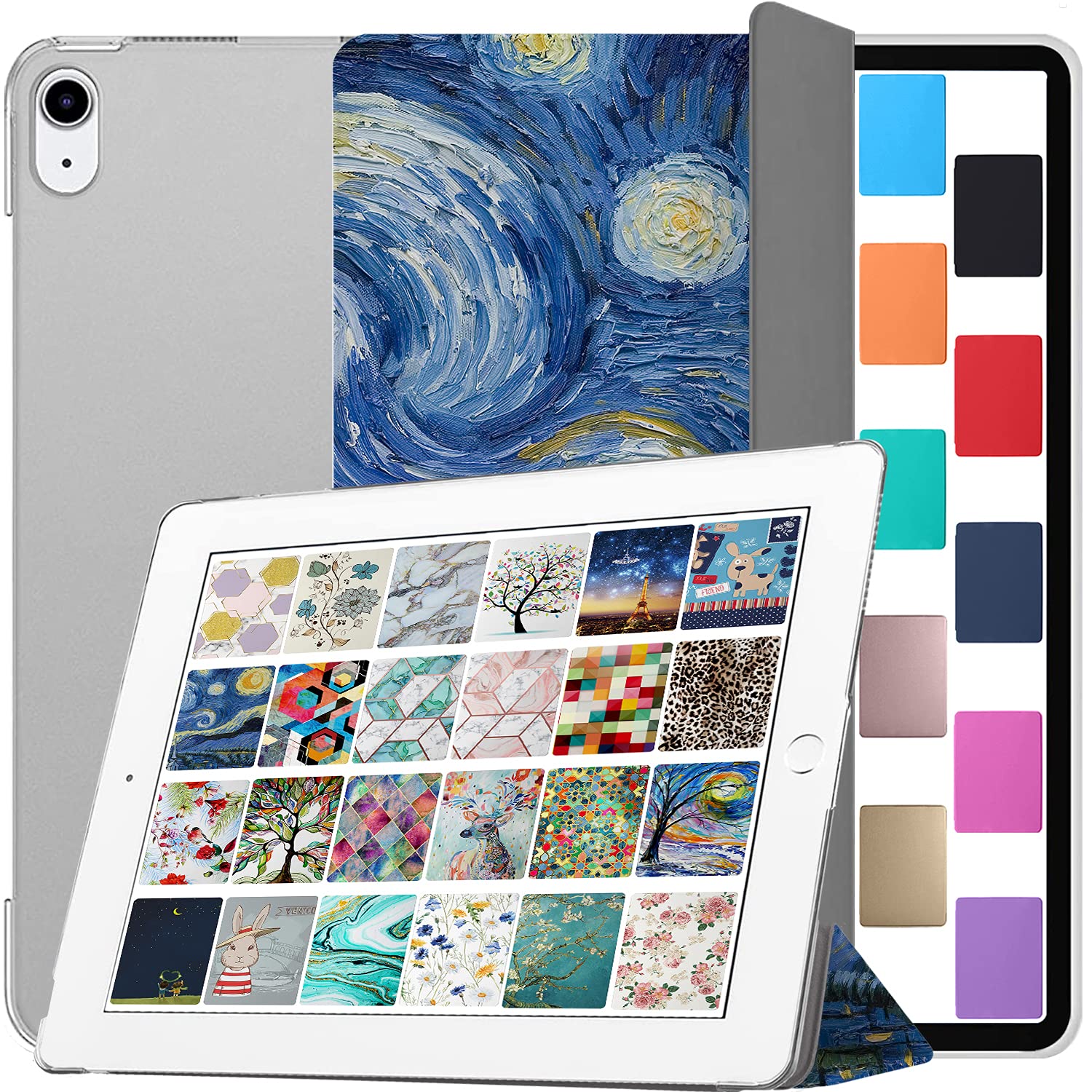 DuraSafe Cases for iPad Mini 6 Gen 2021 8.3 Inch [ Mini 6th Gen ] A2567 A2568 A2569 MK7M3B/A MLWL3B/A MK7R3B/A MK7P3B/A MK7T3B/A Printed Cover with Translucent Frosted Hard Back - Starry Night