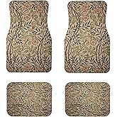 Luxury Car Floor Mats Full Set | Car Decor for Men Women | Vintage Floral William Morris Pattern | Heavy Duty All-Weather Universal Rubber Liners | Non-Slip & Odor-Free