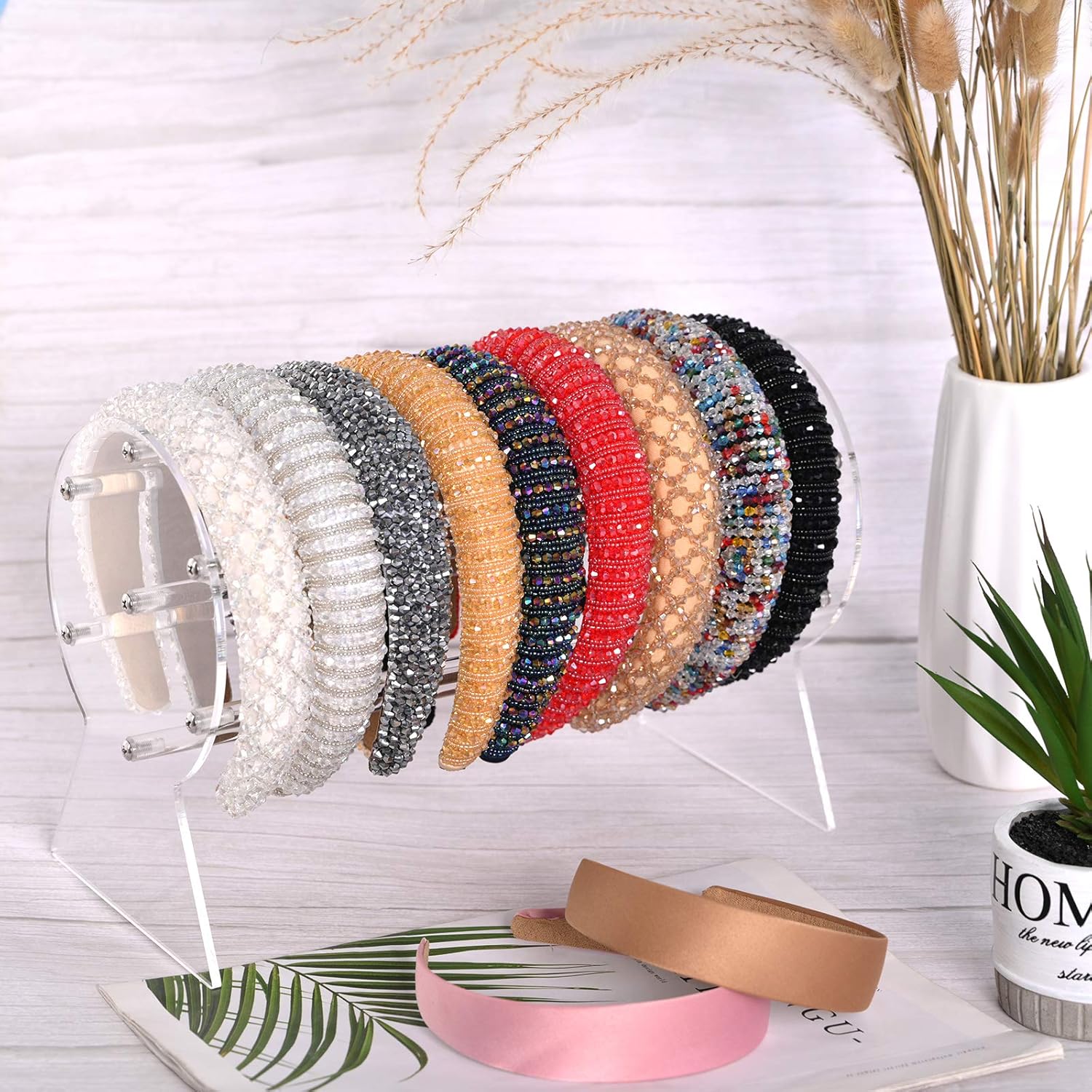Jewelry Organizers Clear Headband Holder Organizer And Scrunchie Holder Stand Clear Jewelry Organizer For Teen Women Gifts Perfectnecklaces Storage Headband Display Organizer Home Kitchen