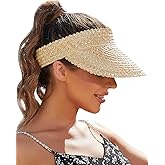 Straw Sun Visors &amp; Hats for Women - Packable Beach Hats, Handmade, Sun Protection