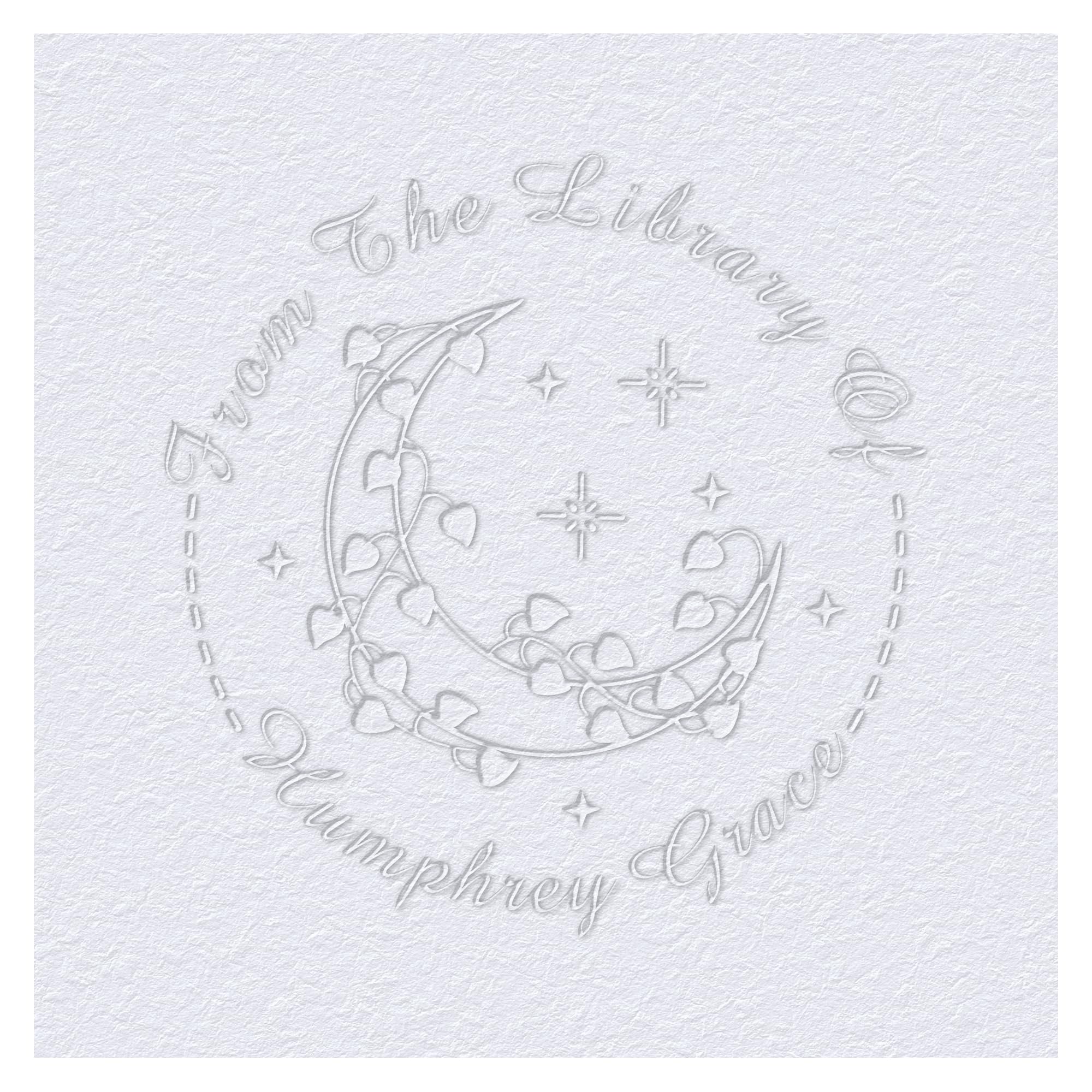 Customized Book Embosser Color Heart Moon Star