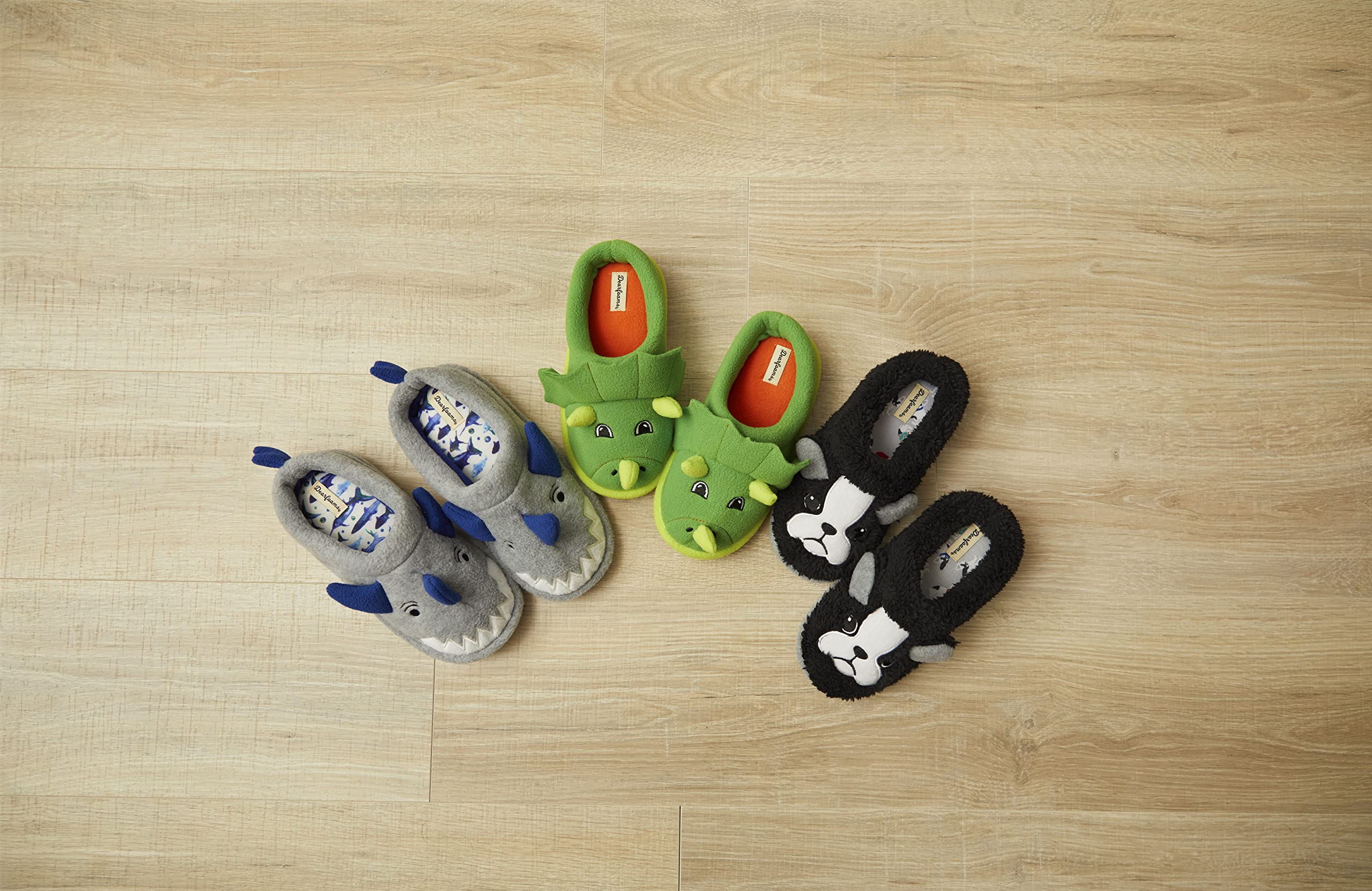 Dearfoams unisex-child Kids Toddlers Whimsical Animal Critter Washable Slipper