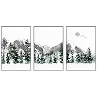 SIGNWIN 3 Piece Framed Canvas Wall Art Abstract Mountain Canvas Prints Home Artwork Decoration for Living Room,Bedroom - 16