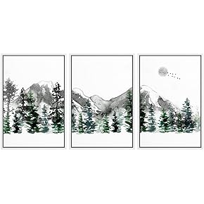 SIGNWIN 3 Piece Framed Canvas Wall Art Abstract...
