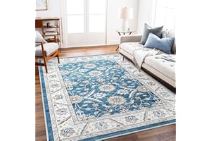 TOPRUUG Washable Area Rug 5x7 for Living Room Non Slip Runner Rugs with Rubber Backing for Bedroom Soft Kitchen Runner Rug Stain Resistant Non Shedding Rug Farmhouse Distressed Carpet Runner