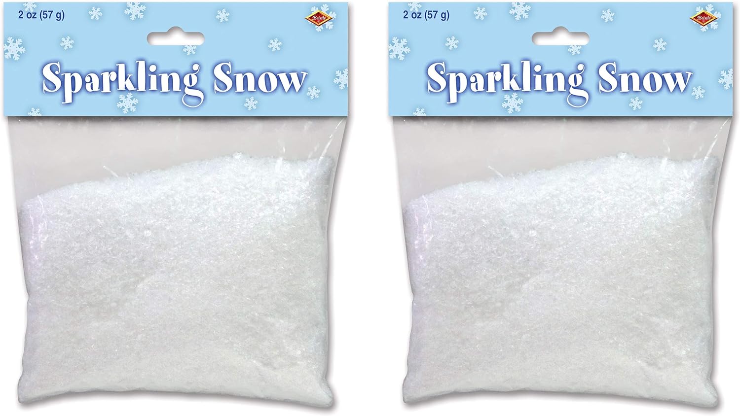 Artificial Snow - Beistle Sparkling Fake Artificial Plastic Snow 4 Ounces For Decoration And Crafts Christmas Décor Winter Party Supplies, White