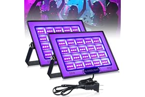 BOWEICORE 2 Pack 50W LED Black Light, IP66 Waterproof Blacklight, UV Black Lights for Glow Party, Halloween Decoration, Body 