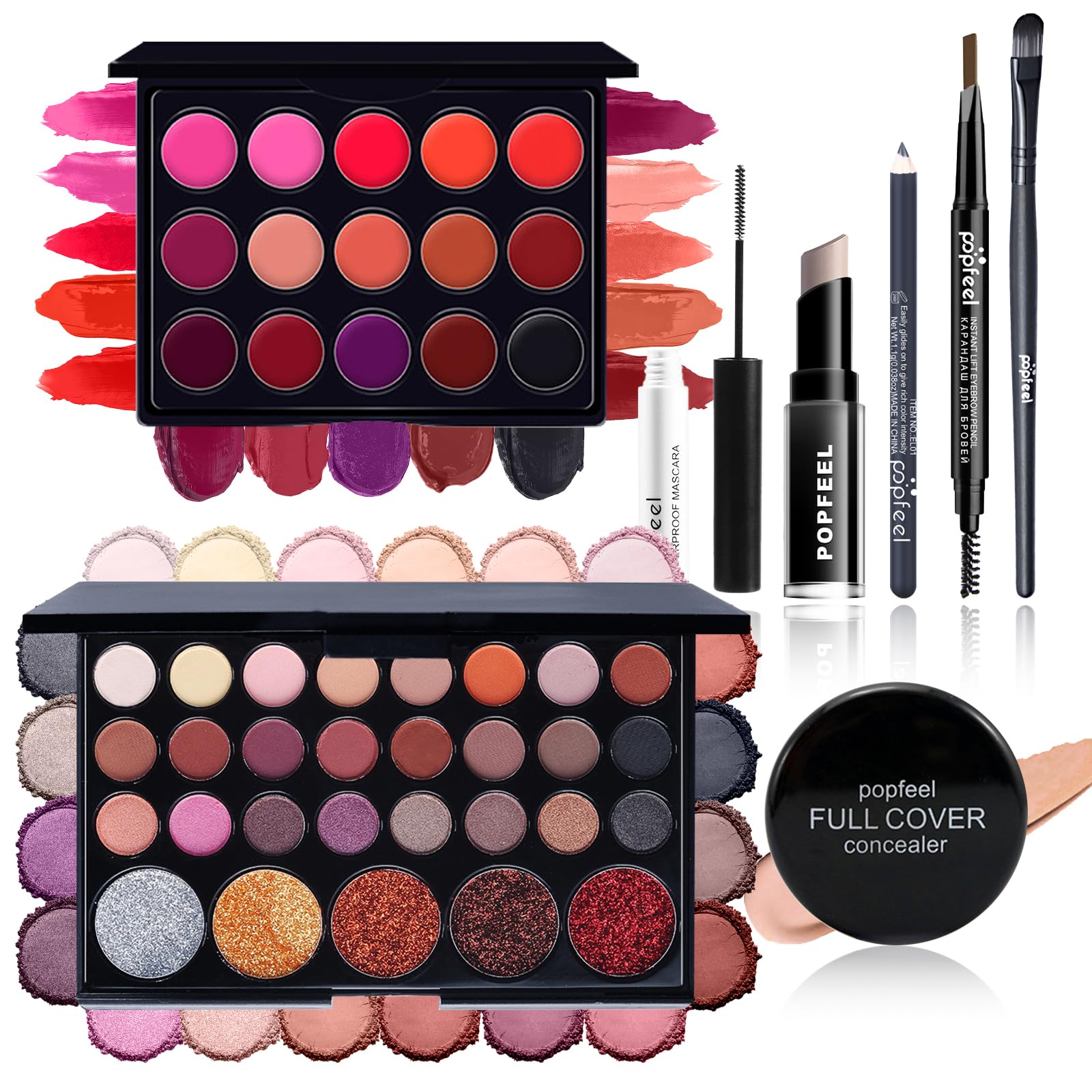 MKNZOME All in One Makeup Kit for Women Full Kit, Make-up Sets Bundle Includes Eyeshadow Palette, Lip Gloss, Concealer, Mascara, Eyeliner, Portable Travel Makeup Kit Makeup Gift Set for Women