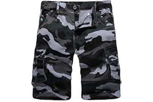 zeetoo Camo Shorts for Men Classic Relaxed Fit Cargo Short Multi-Pocket Outdoor Shorts