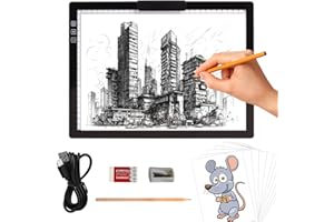 Rechargeable A4 Light Pad with Innovative Stand and Top Clip, Elice Wireless Bright Light Tracing Board Portable LED Artcraft Tracer Box for Artists, Drawing, Cricut Weeding Vinyl, Diamond Painting