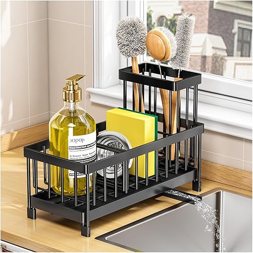 ARSTPEOE Sponge Holder for Kitchen Sink,Kitchen Sink Organizer Countertop Rustproof 304 Stainless Steel,Soap Dispenser Organizers and Storage Essentials,1 Pcs