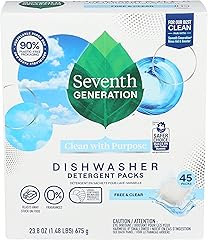 Seventh Generation Dishwasher Detergent Packs Free & Clear for sparkling dishes Dishwasher tabs 45 count