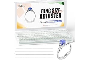 ELETIUO Ring Size Adjuster,16 Pack of Invisible Silicone Guards in 4 Sizes for Loose Rings, Adjustable Spiral Tighteners Resizer for Men and Women