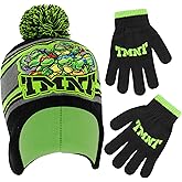 Nickelodeon Boys Winter Hat And Kids Gloves Set, Teenage Mutant Ninja Turtles For Ages 4-7