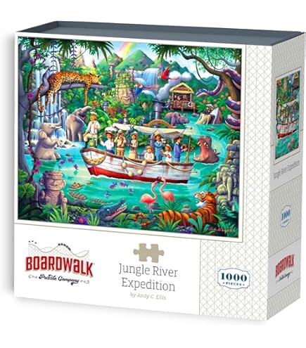Amazon.com: Boardwalk Puzzles Jungle River Expedition - 1000 Piece