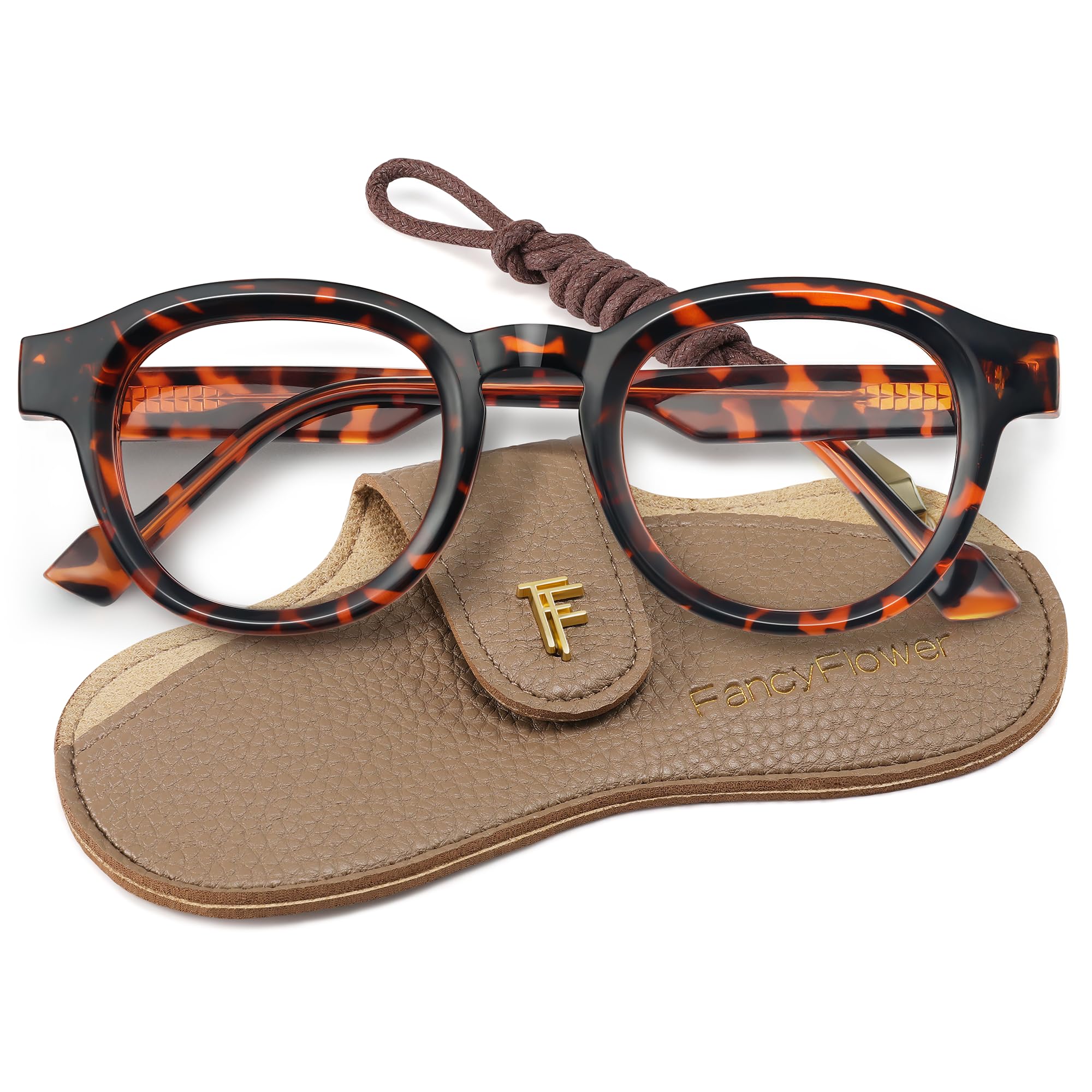 Photo 1 of FancyFlower Round Reading Glasses for Women - Tortoise Reader - Vienna 2.0x Readers