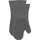 All-Clad Non-Slip Silicone Oven Mitt, Heat Resistant 500&deg;F, Pewter, 2pc