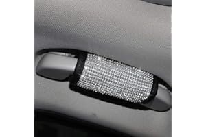 QINU 4 Pcs Bling Bling Auto Seat Belt Cover & Car Handbrake Cover & Shift Gear Cushion Luster Crystal Diamond Car Decor Acces
