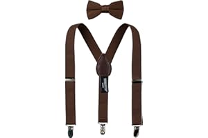 Spring Notion Boys' Suspenders and Solid Color Bowtie Set