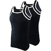 Different Touch 2 Pack Men's Tank Tops Square Cut Muscle Rib A-Shirts