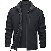 MAGCOMSEN Men's Winter Zip Up Polar Fleece Jacket Athletic Tactical Hiking Outdoor Jackets with 3 Pockets