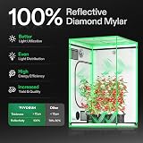 VIVOSUN 120x120x200 cm Grow Tent Mylar Viewing Window Base Tray VS4000 VSF4300 view 2