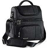 Bentoheaven Lunch Bag for Men and Women - Premium Materials, Extra Large Capacity (24 Cans) Double Deck - Leakproof Insulated Soft Large Adult Lunch Cooler Bag for Work, Travel (15L,Gray)