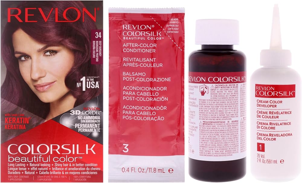 Revlon Colorsilk Beautiful Color Hair Dye 34 Deep Burgundy Unisex Permanent