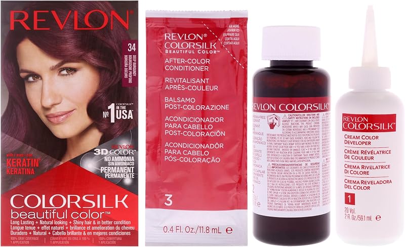 Revlon Colorsilk Beautiful Color Hair Dye 34 Deep Burgundy Unisex Permanent