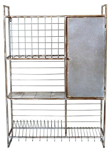 Amazoncom Creative Co Op Metal Wall Rack With Shelves Plate